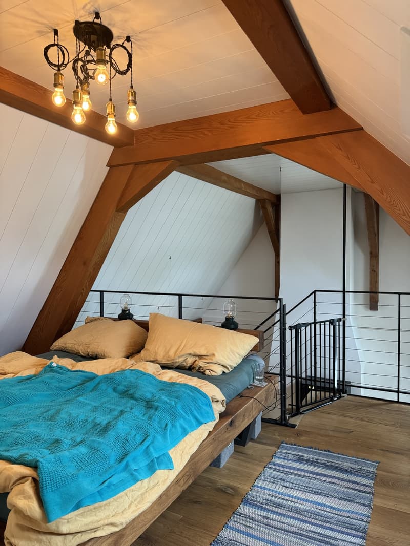 Habitation de type loft au-dessus des toits de la ville (8)