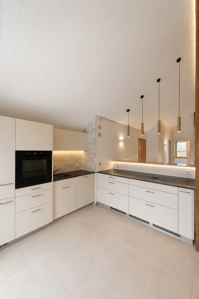 High-quality 3-room terrace apartment in loft style with a view in Rafz (4)