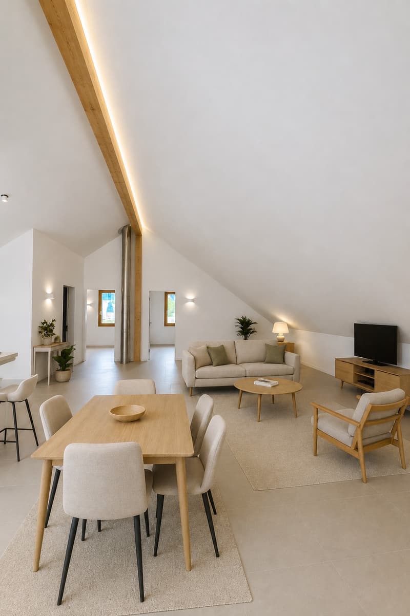 High-quality 3-room terrace apartment in loft style with a view in Rafz (3)