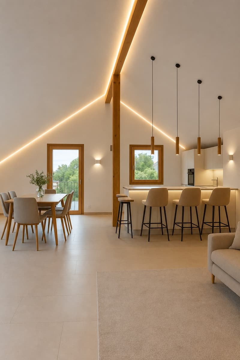 High-quality 3-room terrace apartment in loft style with a view in Rafz (6)