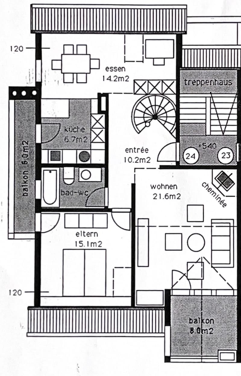Charmante Maisonnette Appartement (118m2) avec Cheminée et deux Balcons (11)