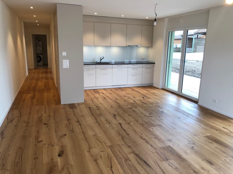New 3.5 room apartment on the ground floor with 91 m2 and 72 m2 covered seating area and large garden share (1)
