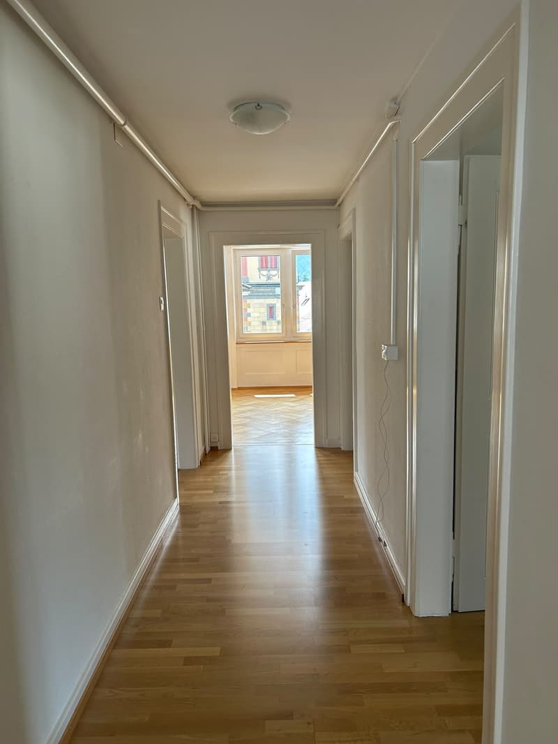 Appartamento centrale di 4 locali con giardino privato, lavatrice propria e attrezzature moderne con VISTA MOZZAFIATO SULLA MONTAGNA Animali domestici ammessi (5)