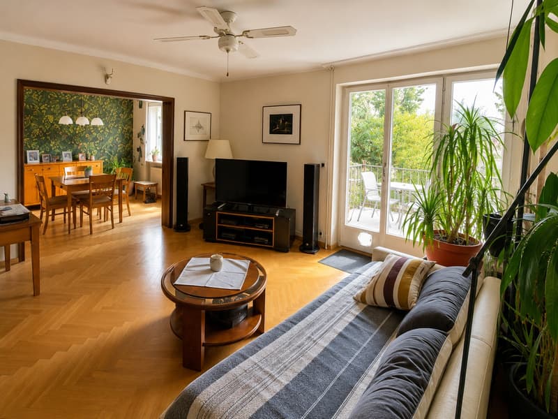 Appartamento di 4½ locali con balcone e vista sul giardino / casa di 3 famiglie (12)