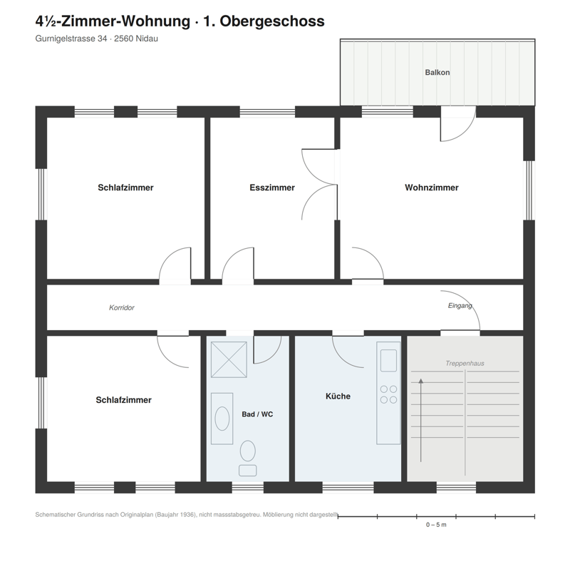 Appartamento di 4½ locali con balcone e vista sul giardino / casa di 3 famiglie (13)