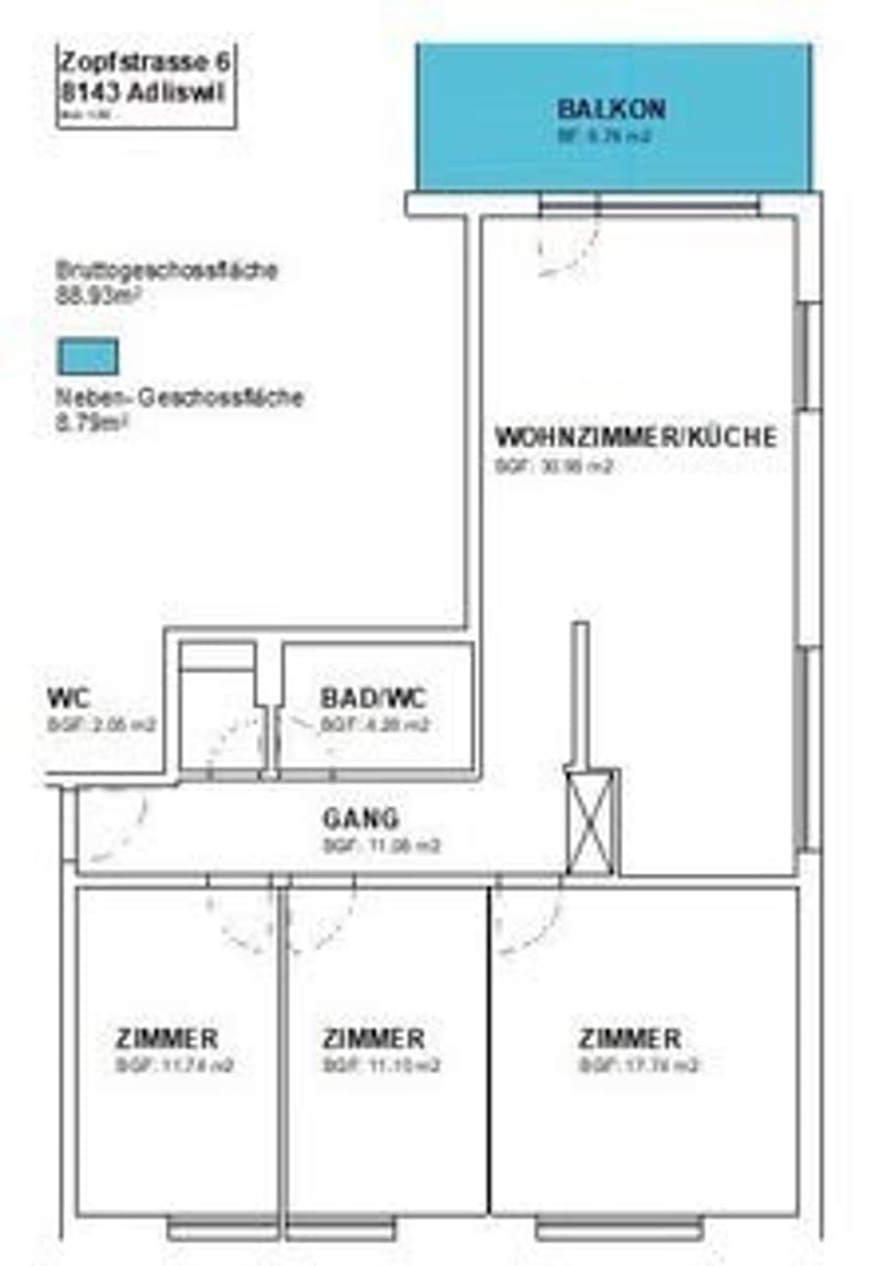 Grosse, helle 3.5-Zimmer-Wohnung mit Weitsicht Adliswil (8)