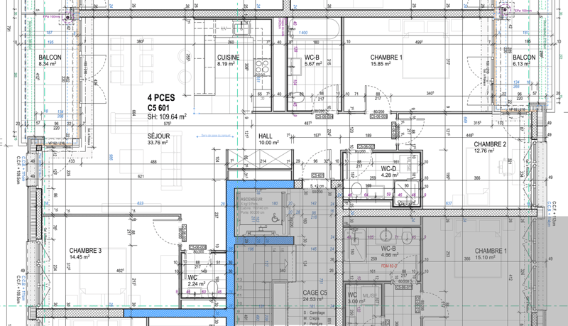 Appartement neuf 4,5 pièces au 6ème étage, traversant et lumineux, 2 balcons vue dégagée. Place de parc en option (parking souterrain, borne EV). À 6 min à pied du M1, 10 min de l'EPFL/UNIL. (8)