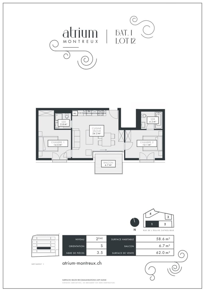 Atrium Montreux 3,5 pièces neuf de standing avec balcon première occupation (4)