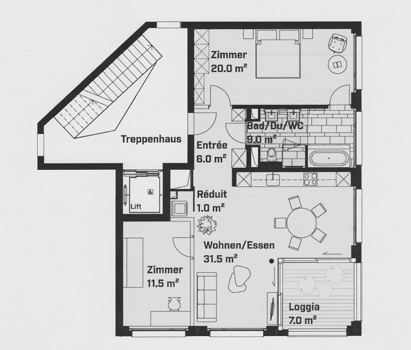 Urbaner Komfort mit Loggia - im Wohnprojekt Edensieben bei Sihlcity (10)