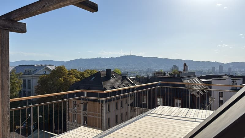 Befristete Attikawohnung mit 60 m² Dachterrasse im Kreis 6 (2)