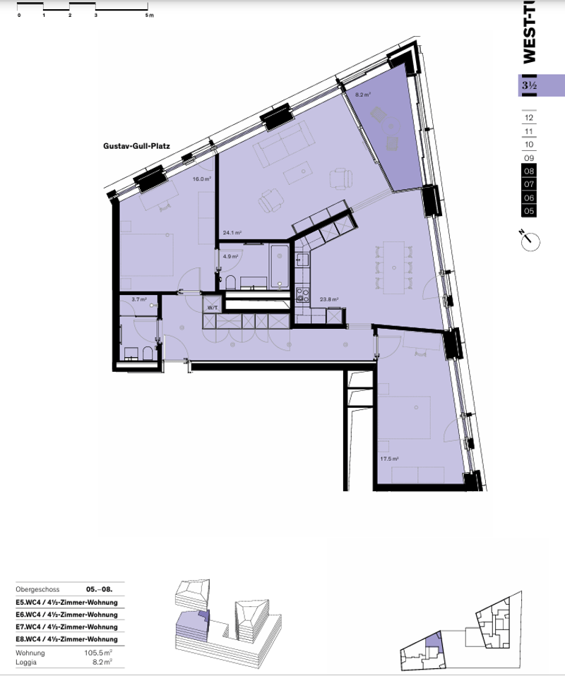 Exklusive 3.5-Zimmer-Wohnung (105 m²) mit Loggia im Herzen der Europaallee (5)