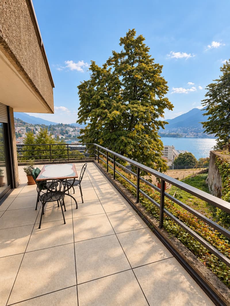 Elegante 3.5 locali con ampia terrazza panoramica e vista lago  Paradiso (4)