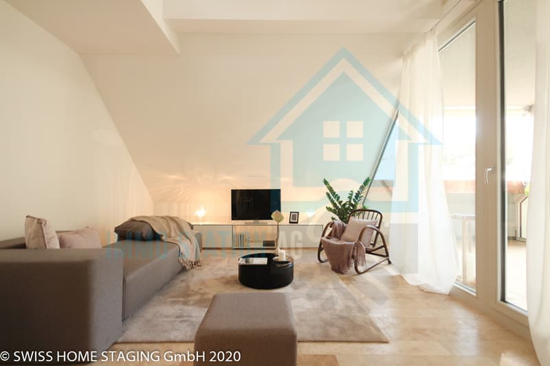 Grosszügige 2.5-Zimmer-Maisonette-Dachwohnung mit gedecktem Balkon (1)
