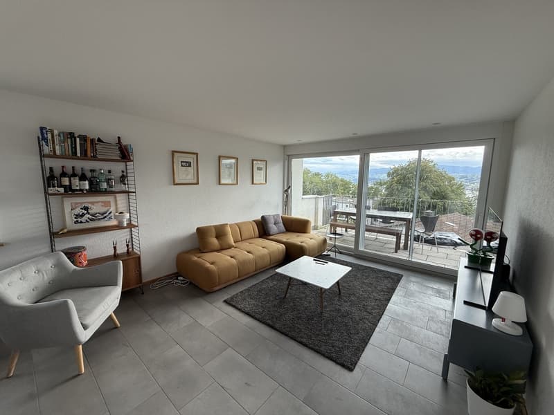 Helle 4.5-Zimmerwohnung mit grosszügigen Aussenflächen und Sicht auf den Zürichsee (2)