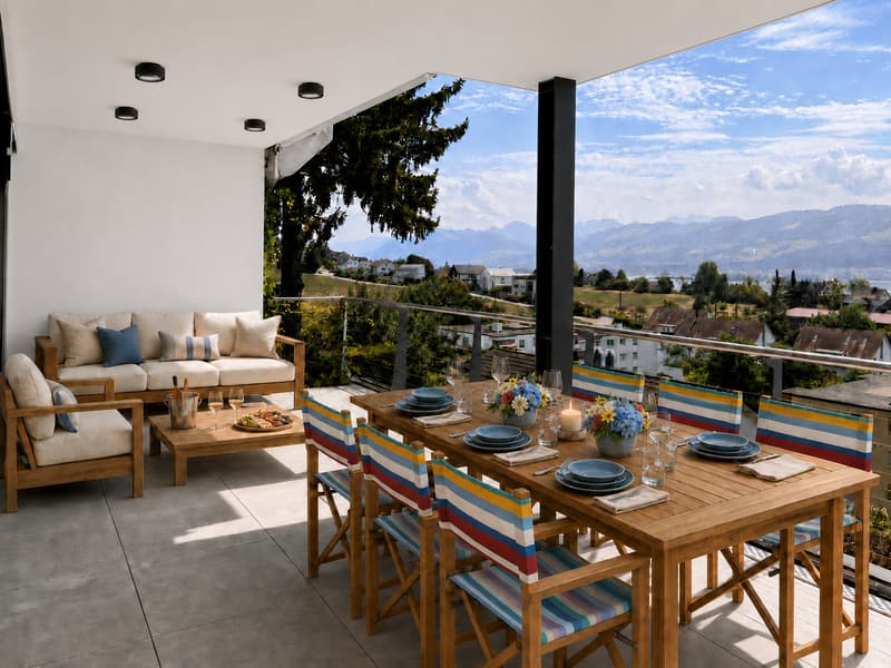 Der gedeckte Balkon neu ausgestattet