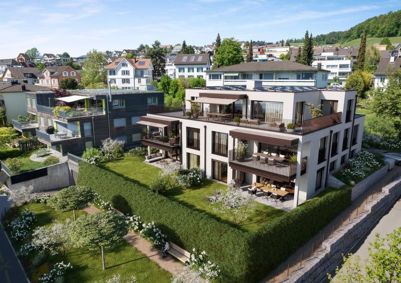 Neubau 4.5-Zimmer Wohnung, 1. OG, 128m2 Wohnfläche, zentrumsnahe Lage, wunderbare Seesicht (2)