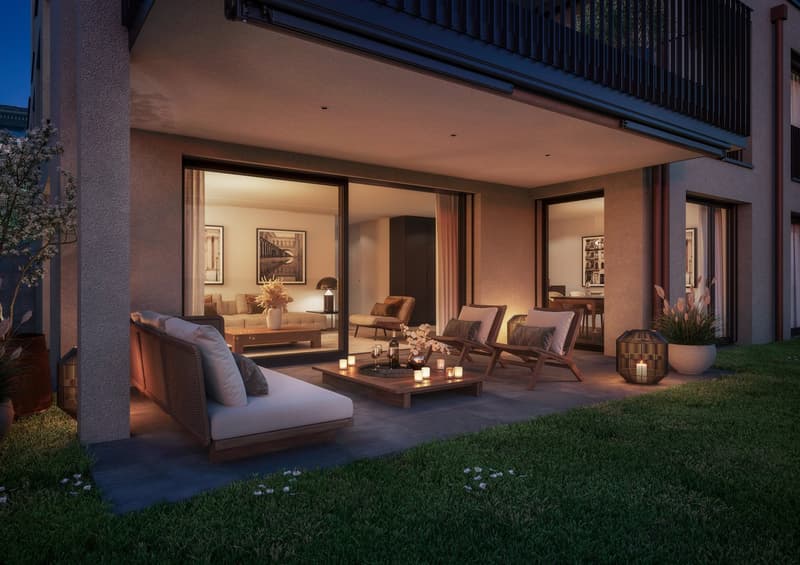 Neubau 4.5-Zimmer Gartenwohnung, 126m2 Wohnfläche, zentrumsnahe Lage, Seesicht (1)