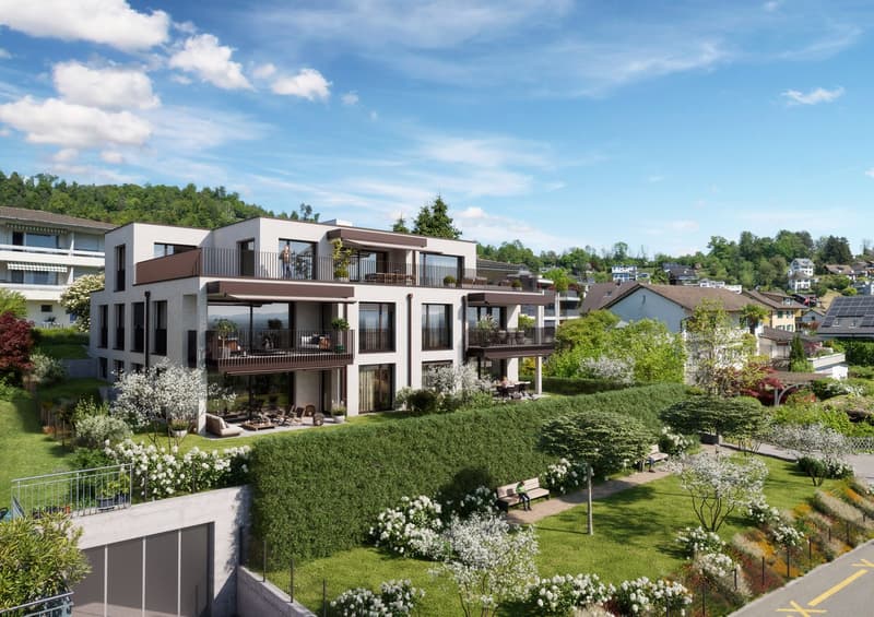 Neubau 4.5-Zimmer Wohnung, 1. OG, 128m2 Wohnfläche, zentrumsnahe Lage, wunderbare Seesicht (1)