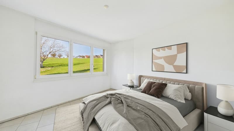 Appartement lumineux 4.5 pièces avec vue imprenable sur les montagnes et la nature (7)
