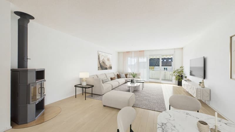 Appartement lumineux 4.5 pièces avec vue imprenable sur les montagnes et la nature (2)