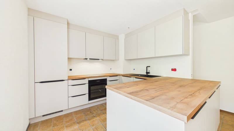 Maison mitoyenne de 4,5 pièces charmante avec cuisine neuve, jardin et cheminée (6)