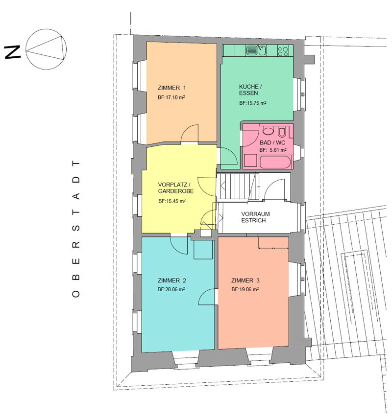 Charmant appartement de 3,5 pièces dans un immeuble ancien dans la vieille ville de Schaffhausen (13)