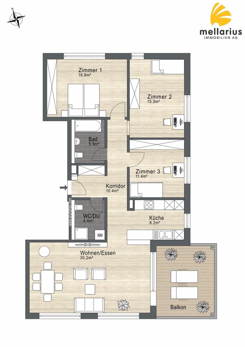 4.5-room apartment - south-facing without shade (15)