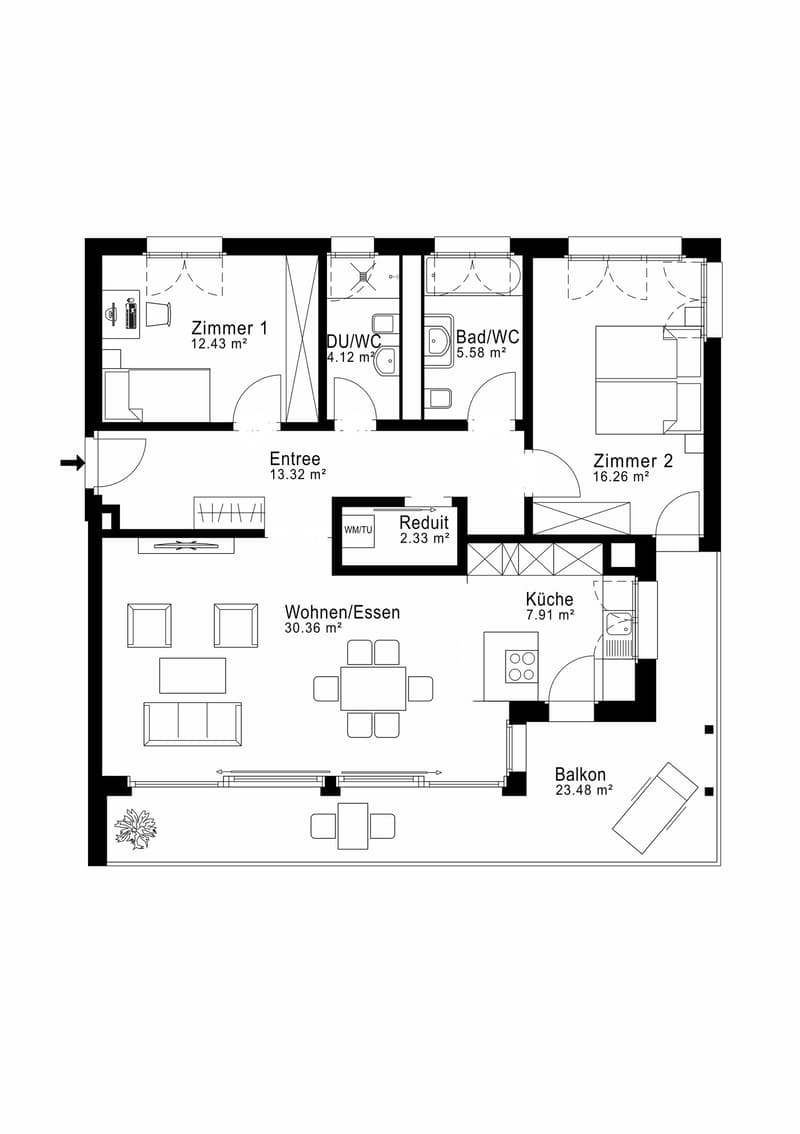 Appartement 3 pièces lumineux avec balcon spacieux à Wetzikon – disponible immédiatement! (10)