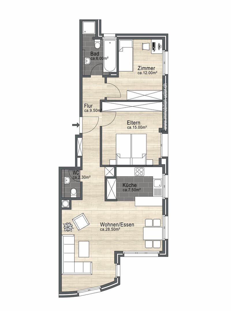 Charmante, zentrumsnahne 3.5-Zimmer-Gartenwohnung in Uster (14)
