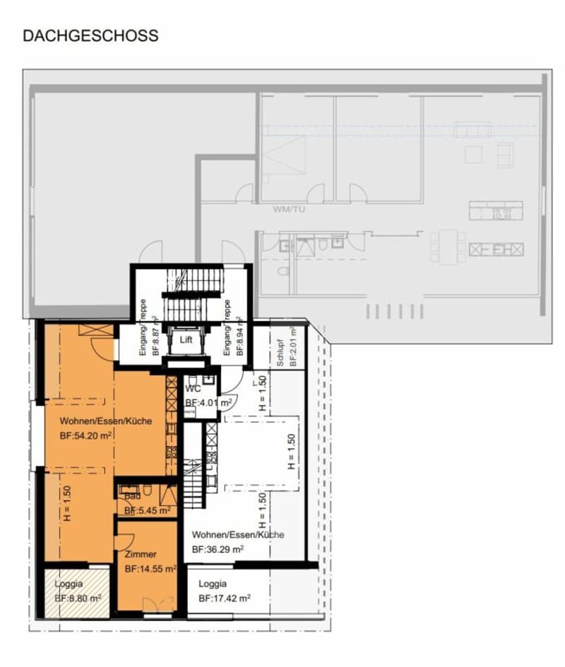 Appartement 2.5 pièces au dernier étage n° 401 (3)