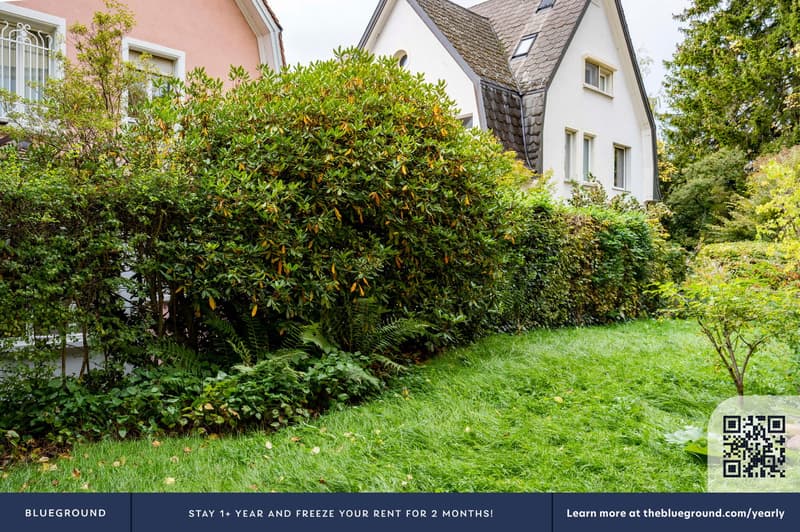 Stylish Hirslanden, 2.5 rooms, private garden, cellar, W/T, via Blueground (6)
