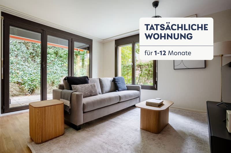 Stylish Hirslanden, 2.5 rooms, private garden, cellar, W/T, via Blueground (1)