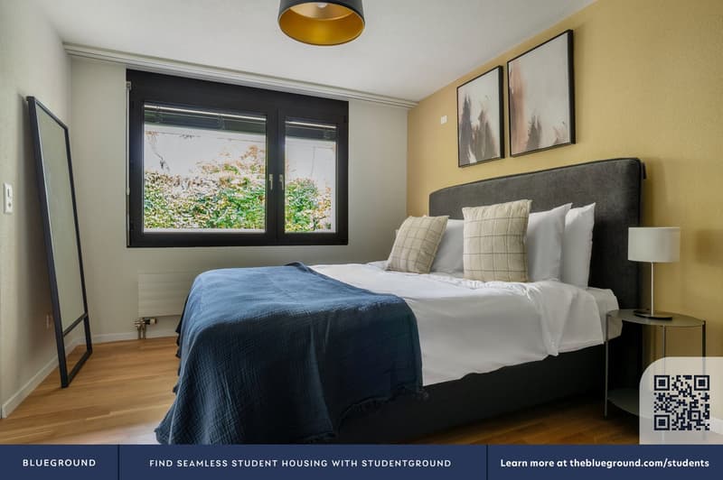 Stylish Hirslanden, 2.5 rooms, private garden, cellar, W/T, via Blueground (10)