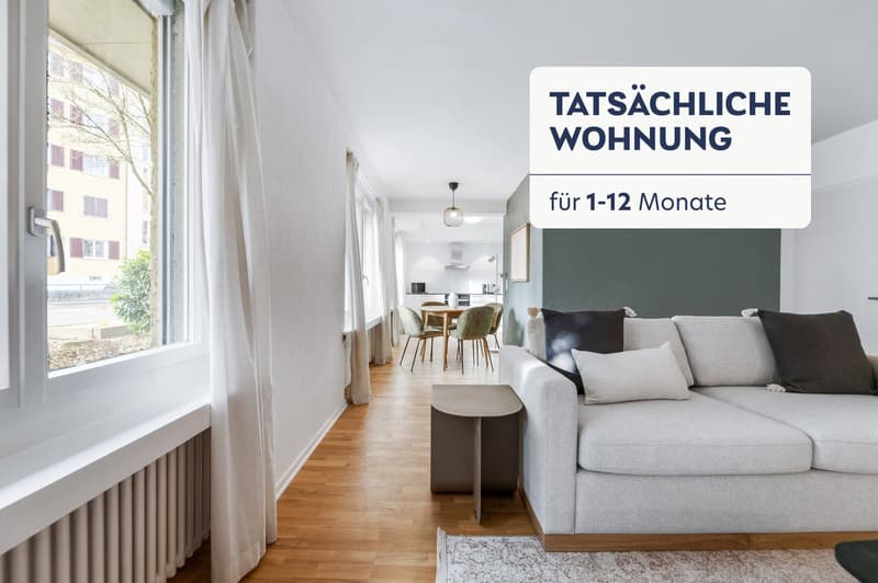 3.5 rooms in Oerlikon, close to the train station, fully furnished, flexible immediate booking (1)