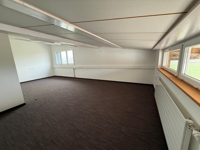 empty room, white walls, brown flooring, windows, wooden windowsills, radiators