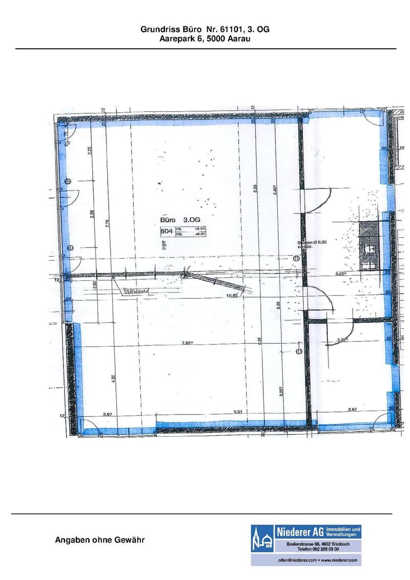 Grundrissplan Büro 3. OG