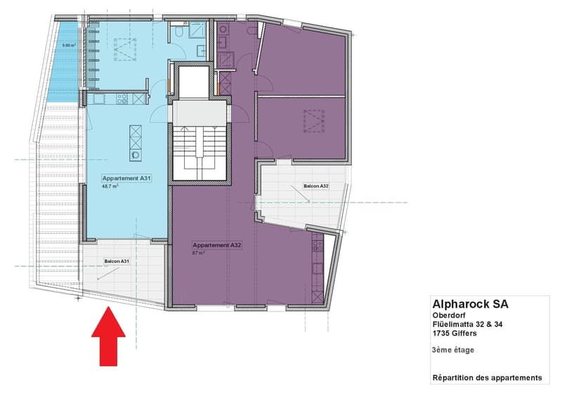 A3 Etage 3 2 pièces 48 m2