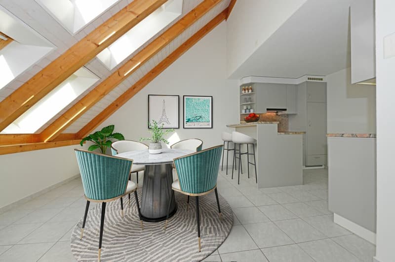 Attractive 2.5-room attic apartment with fantastic views of the mountains (7)