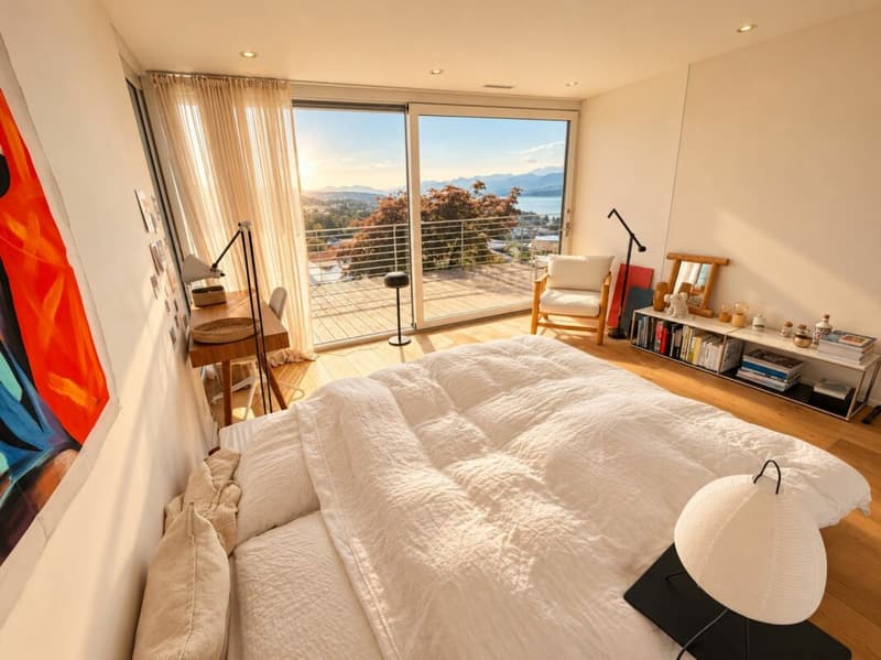 Befristete Vermietung: Exklusives 7.5-Zimmer-Architektenhaus mit Seesicht, Pool und Dachterrasse (12)