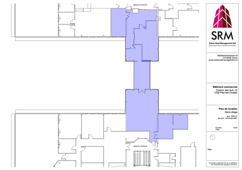 Surface à Plan-les-Ouates – CTN 12 – 3ᵉ étage : env. 290 m² (2)