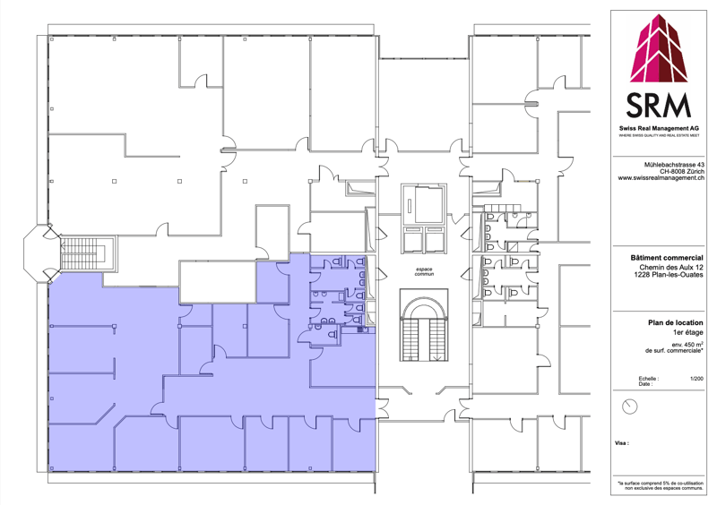 Ground floor layout with common area, entrance, living room, dining room, kitchen, bedroom, and bathroom.