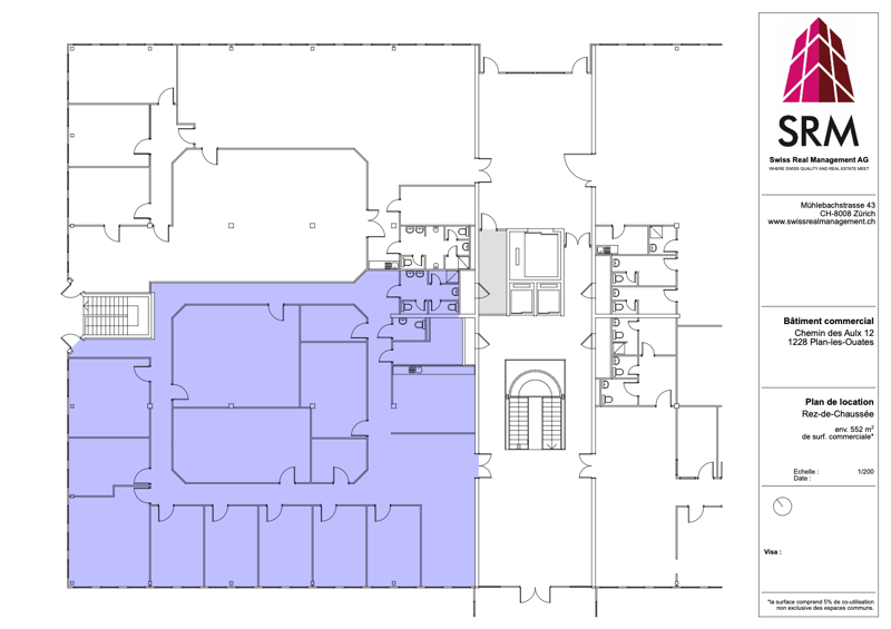 commercial space, ground floor, main hall, store rooms, offices, terrace, staircases, two levels