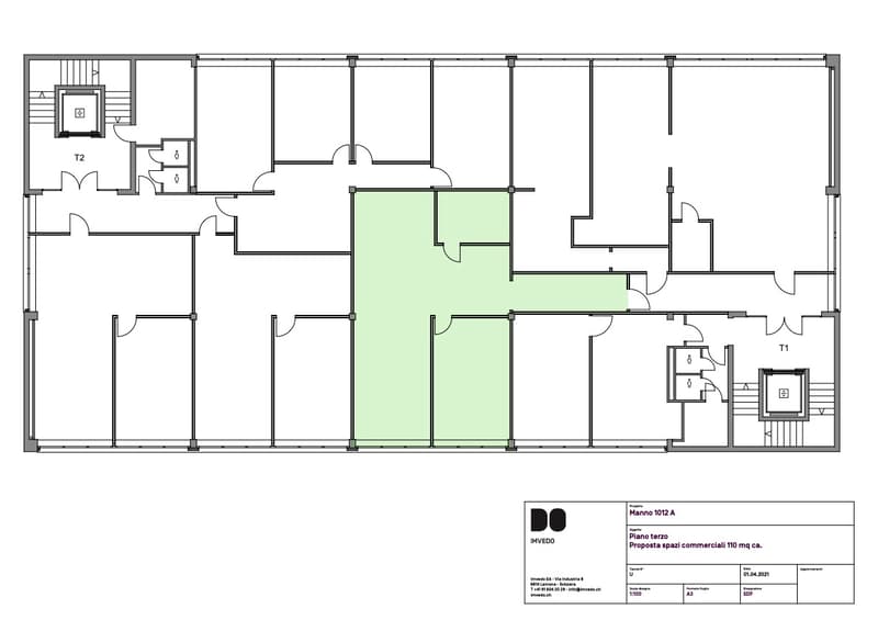 main hall, 3 bedrooms, 1 bathroom, balcony