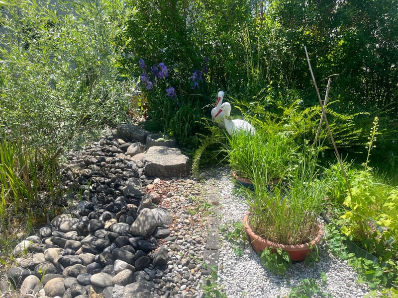 Teilansicht Garten mit "mit 2 Aufpasser"