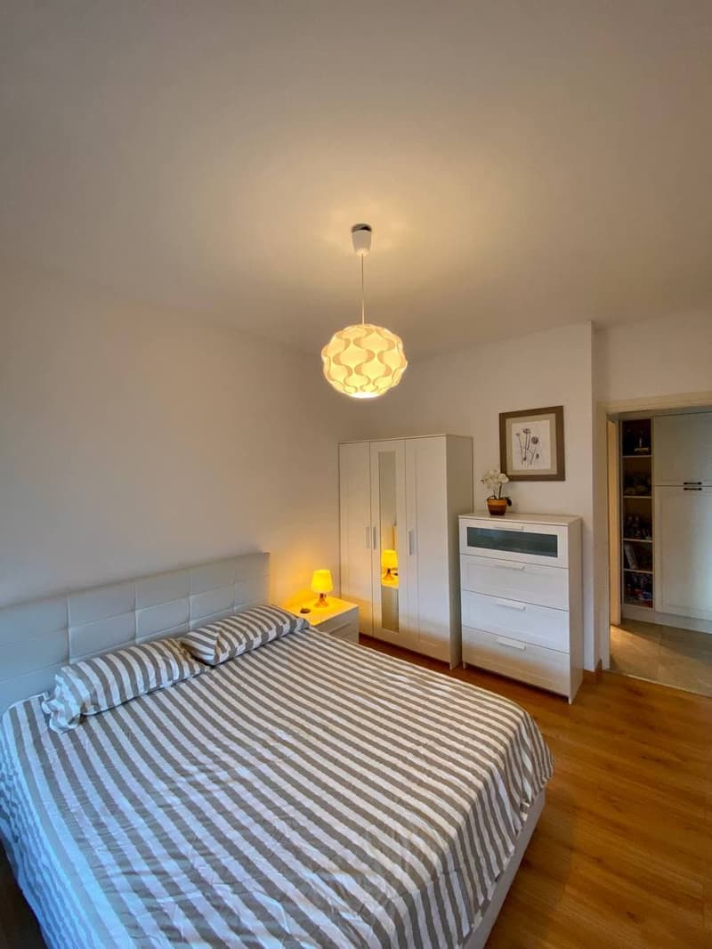 Centre de Lugano, Appartement au dernier étage à louer 2,5, Terrasse, Balcon, Place de parking couverte. (12)