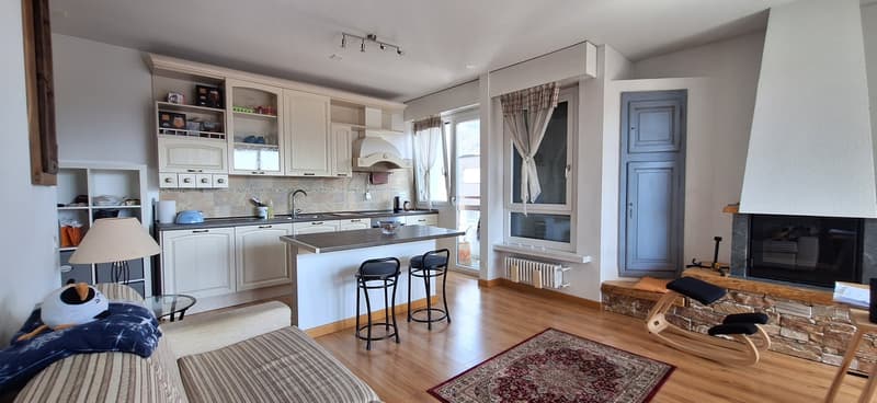 Centre de Lugano, Appartement au dernier étage à louer 2,5, Terrasse, Balcon, Place de parking couverte. (7)