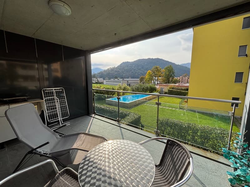 Moderno 1,5/2 locali ammobiliato con terrazzo e piscina (3)