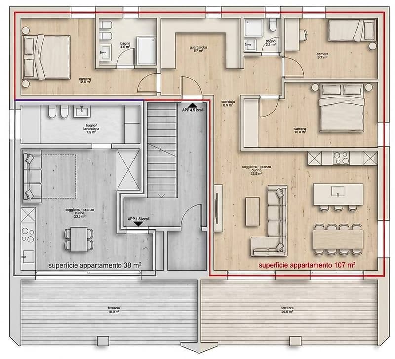 LUGANO-CADEMPINO: 4.5 rooms under construction soon (9)