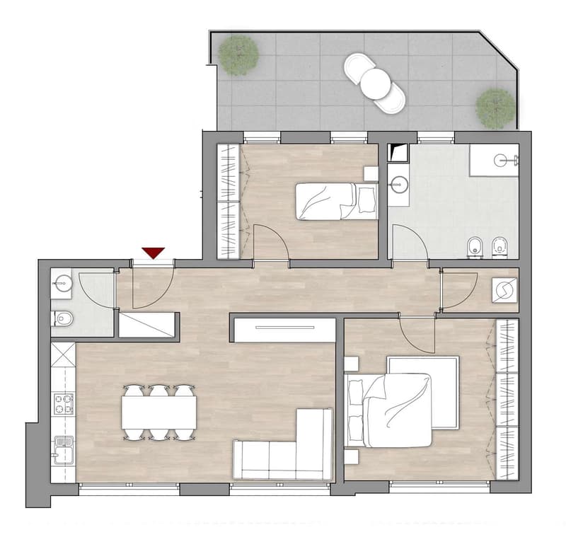 Appartement accueillant 3,5 pièces dans le verdure (8)