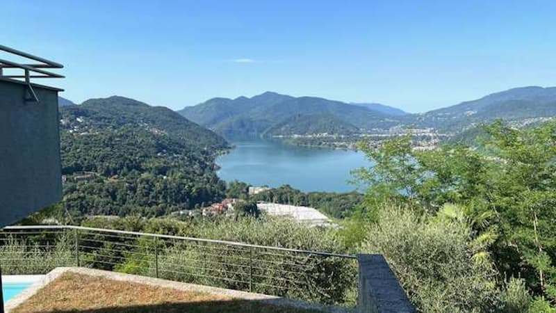 Lugano Muzzano Villa con vista lago mozzafiato piscina e bella terrazz (10)